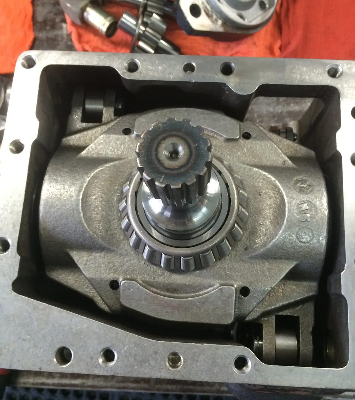 Close-up of industrial gear component